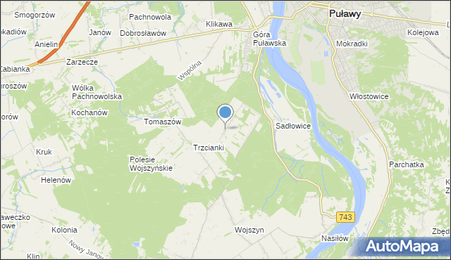 mapa Kolonia Góra Puławska, Kolonia Góra Puławska na mapie Targeo